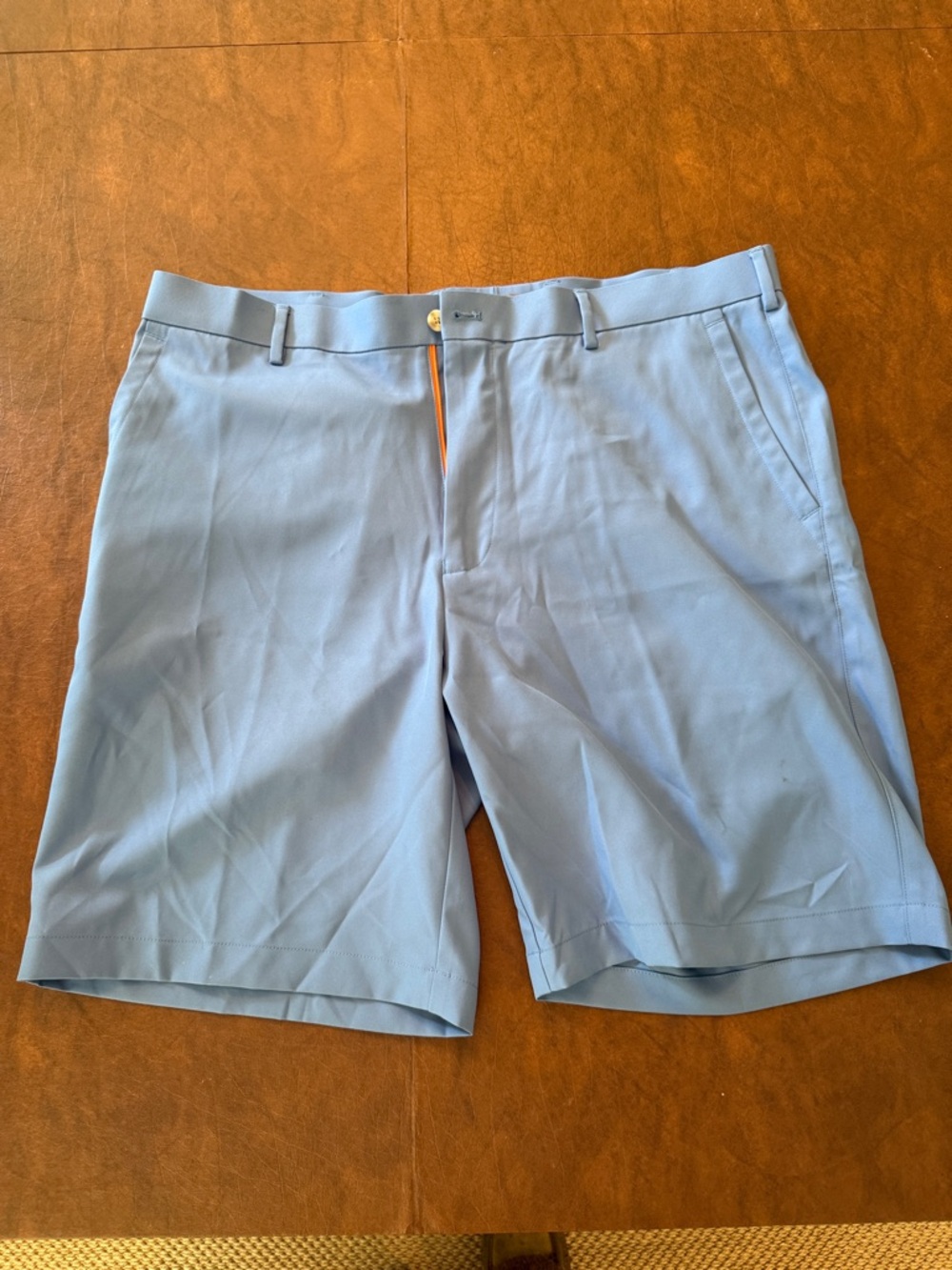 Peter Millar Light Blue Flat-Front Golf Shorts